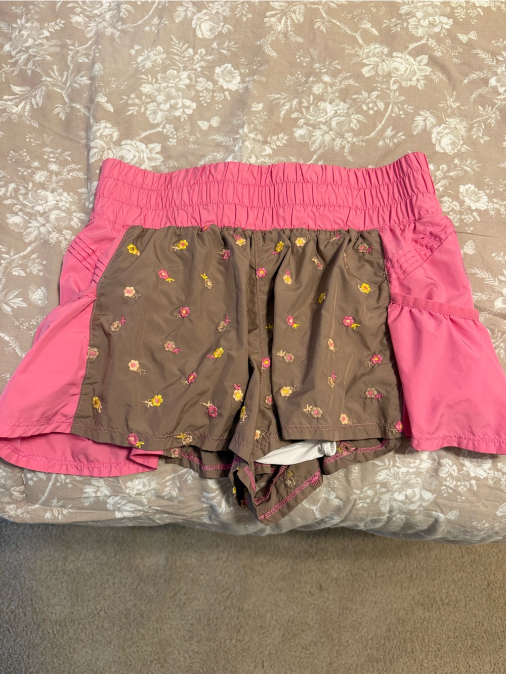 Free People Pink and Brown Shorts